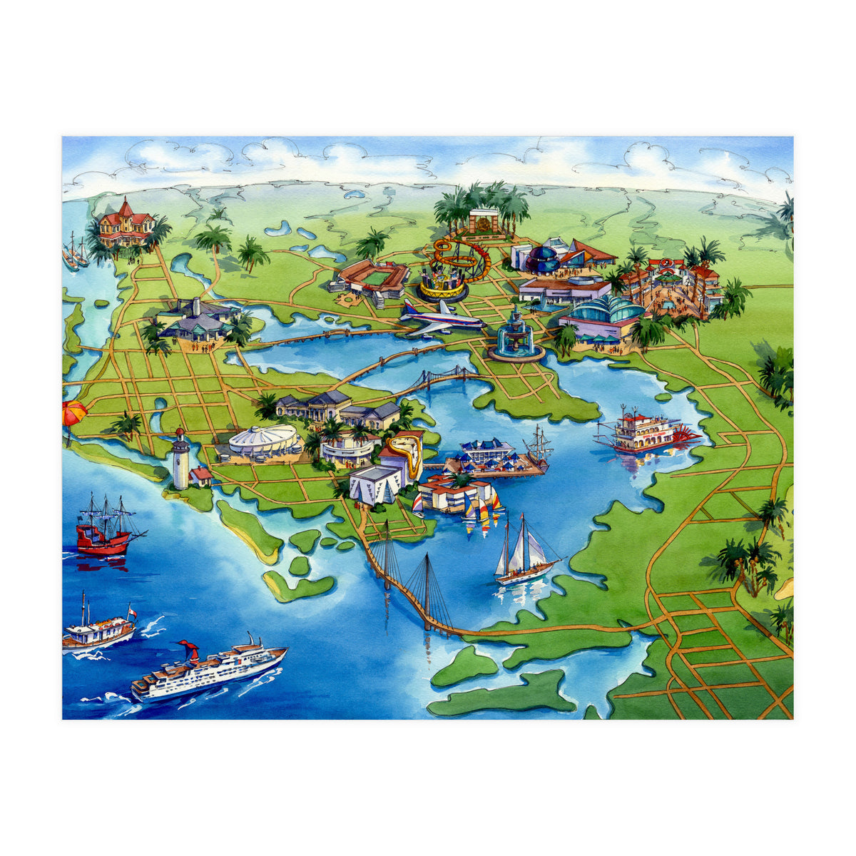 Tampa Bay Illustrated Map (Print Only)