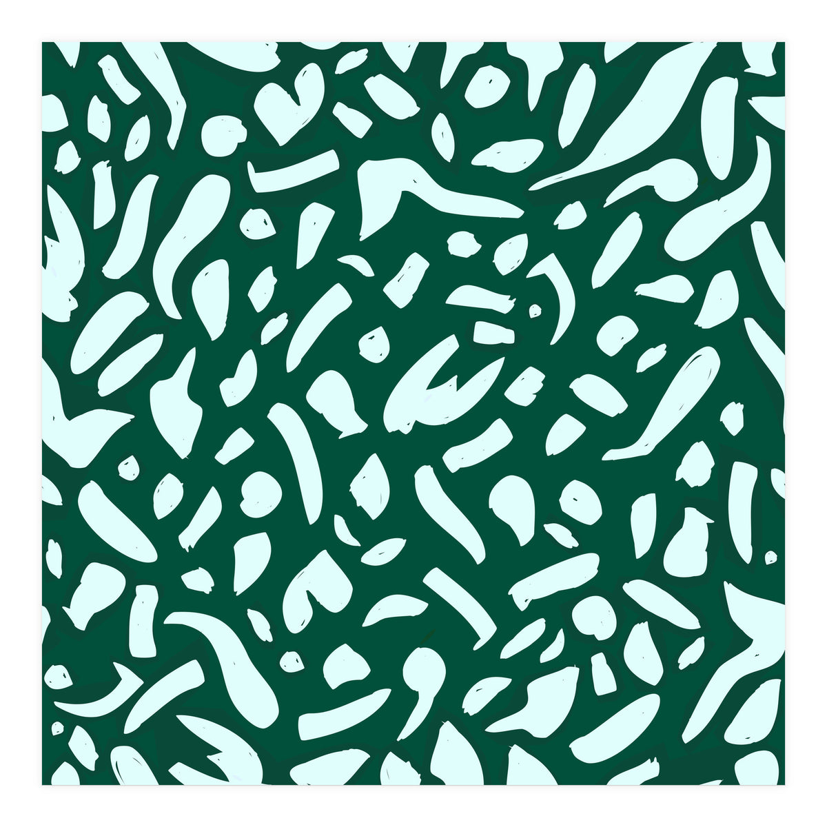 Deep Emrald | Green Terrazzo Pattern | Fun Funky Eclectic Modern Boho Painting (Print Only)