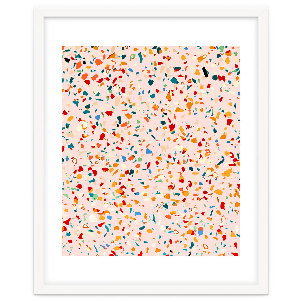 Blush Terrazzo | Pink Eclectic Speckles | Abstract Confetti Painting | Chic Bohemian Illustration