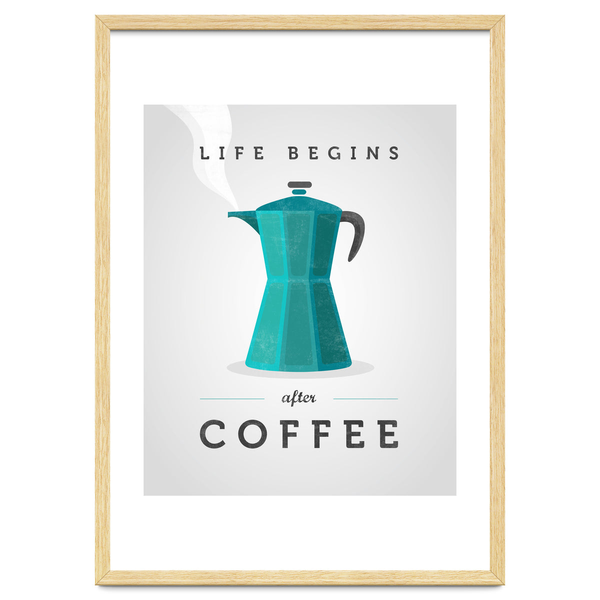 Life Begins After Coffee. Teal