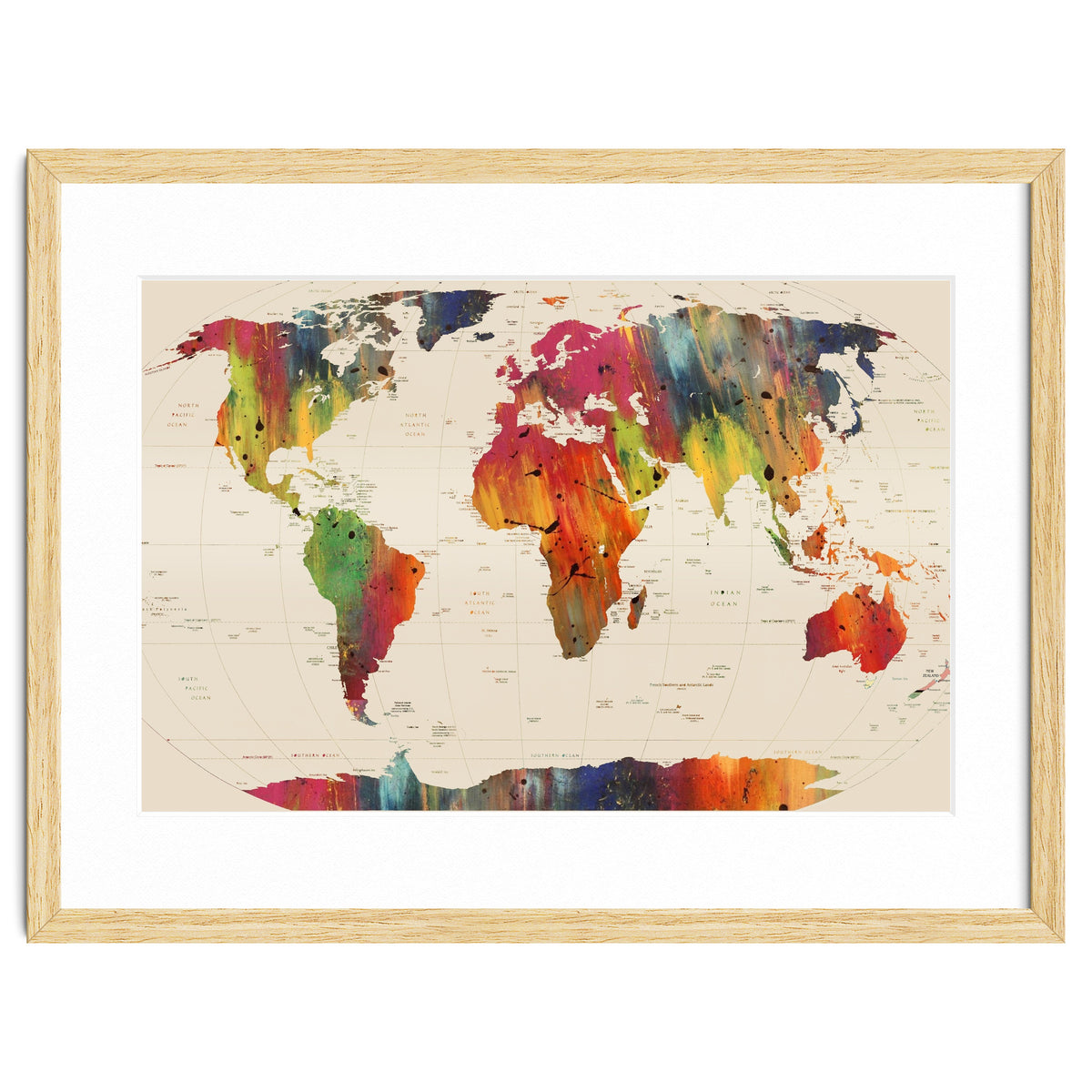 ALLOVER THE WORLD-Painted map