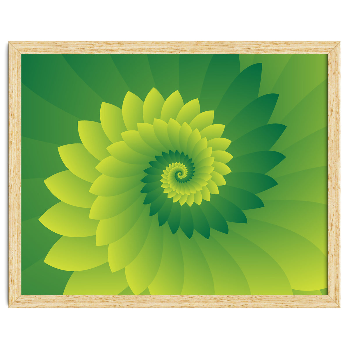 Abstract Digital GREEN FLORA 3D ART