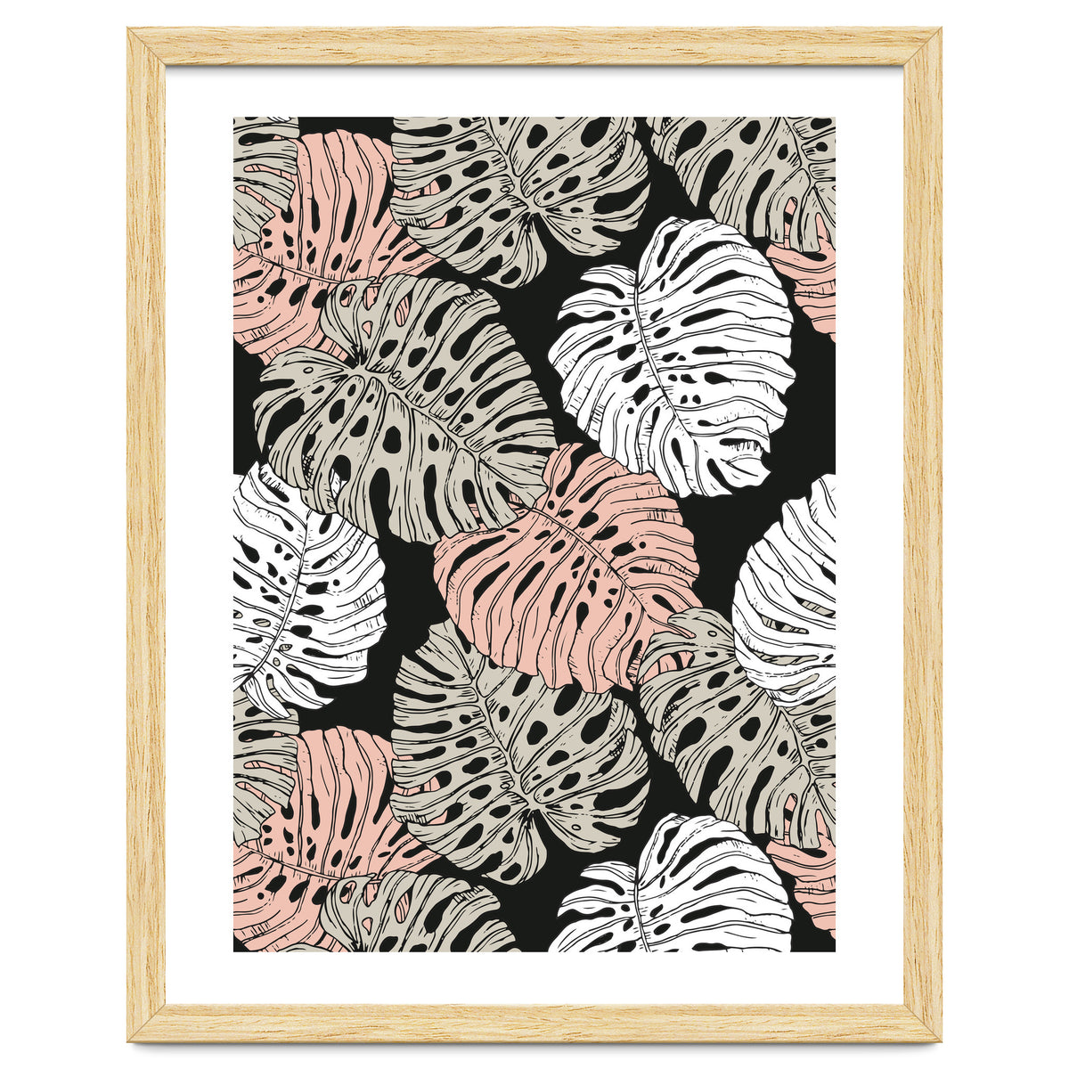 Monstera in the darkness of the jungle