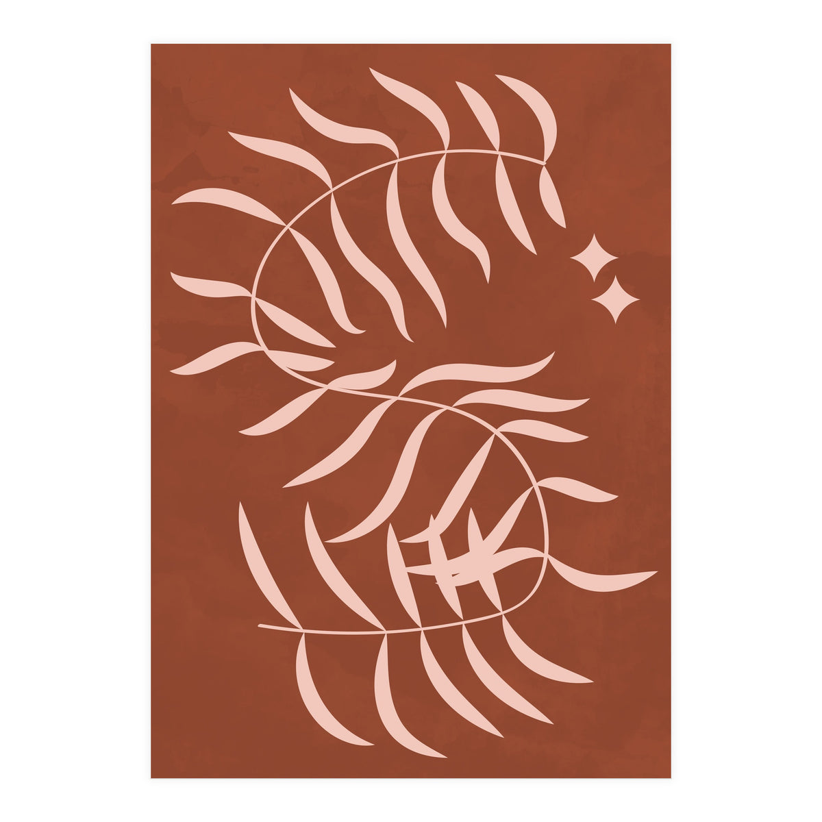 Botanical Palm Leaf Earthy Tones (Print Only)