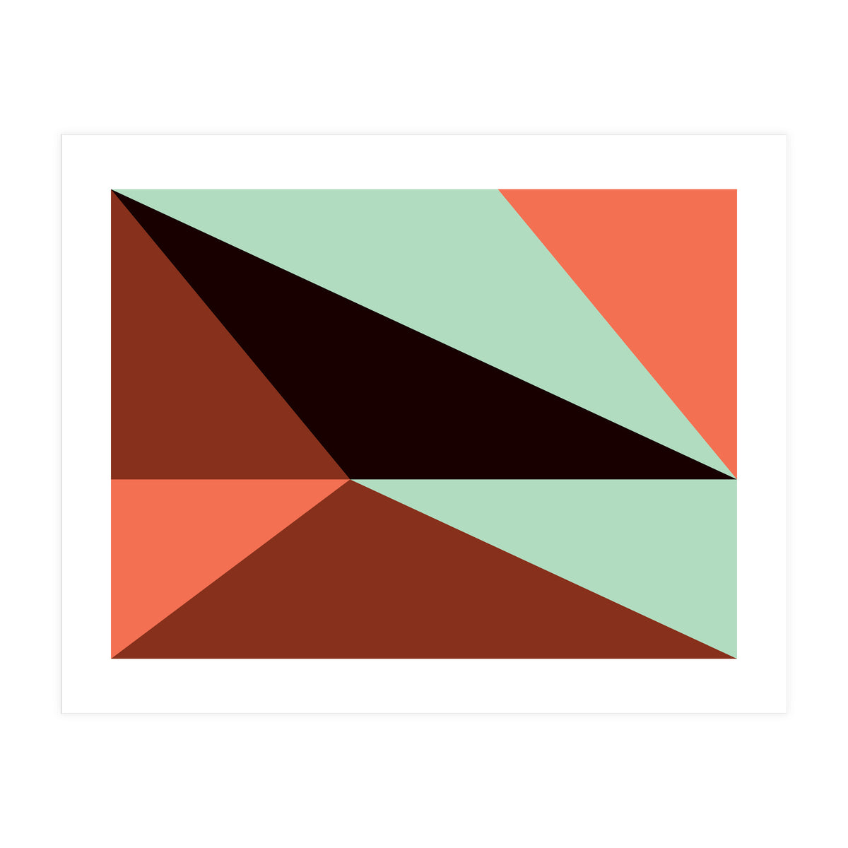 Geometric Shapes No. 17 - pink, brown, mint green & black (Print Only)