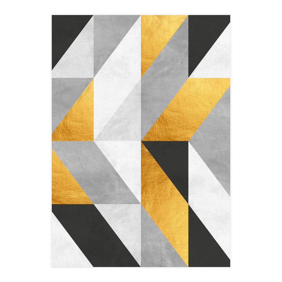 Gray and Gold Composition I (Print Only)