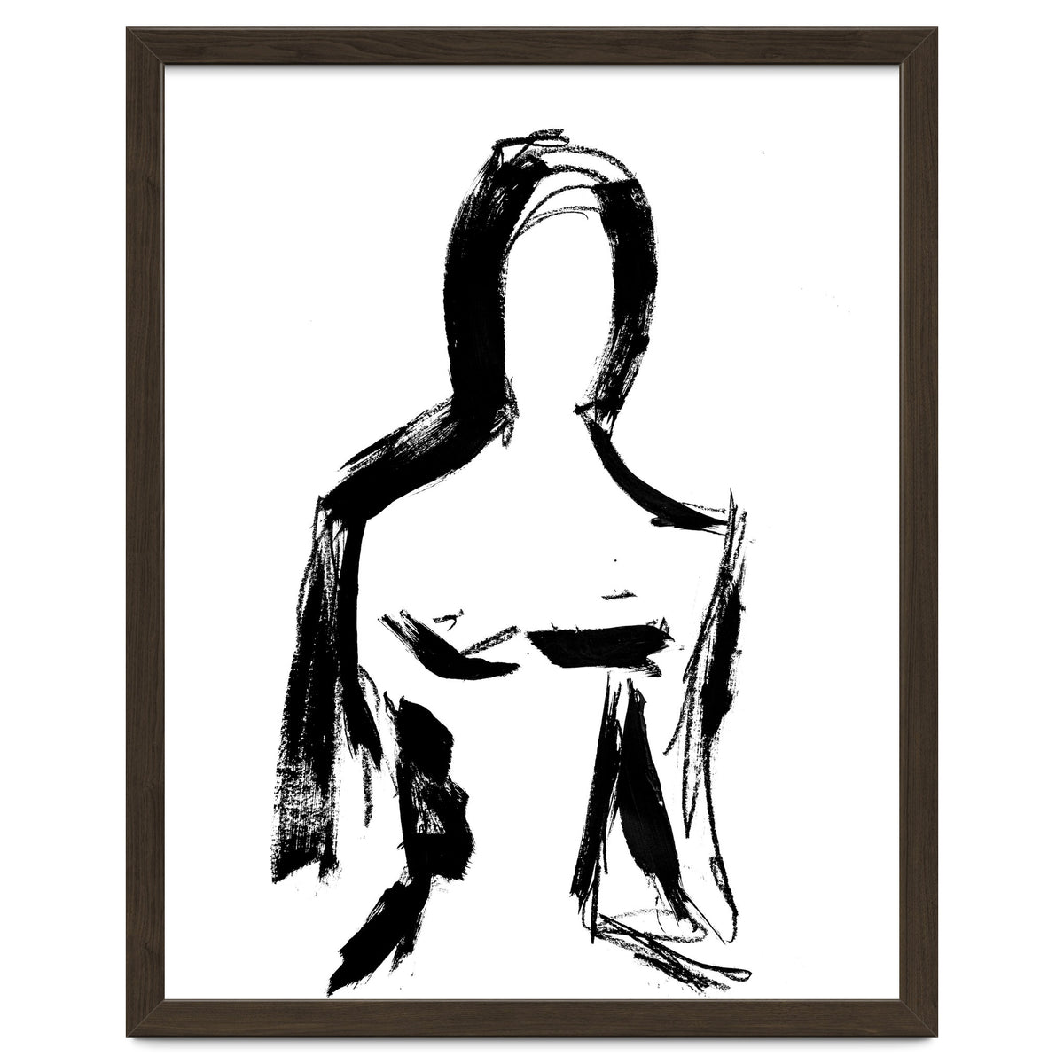 Abstract Monochrome Female Figure