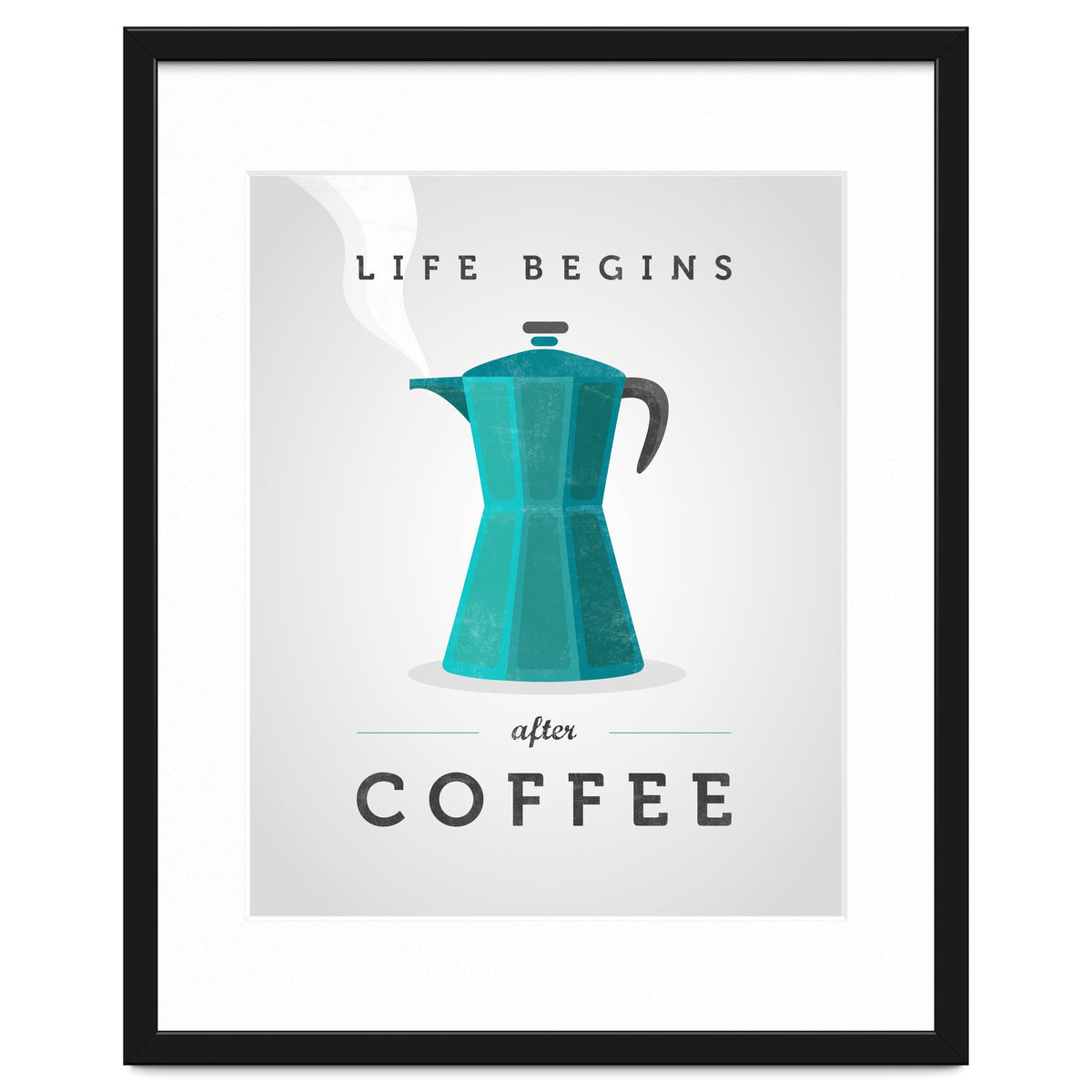 Life Begins After Coffee. Teal