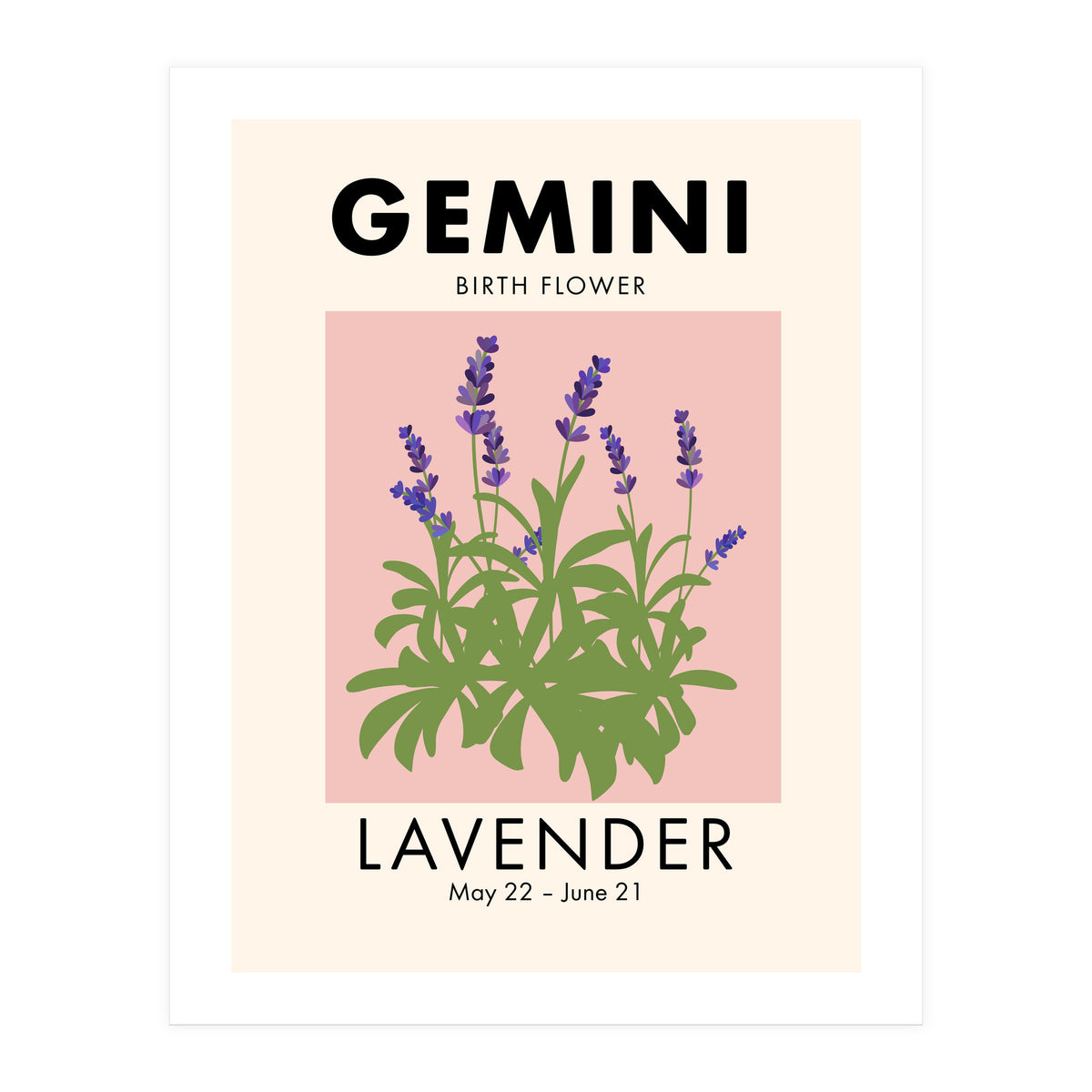 Gemini Birth Flower Lavender (Print Only)