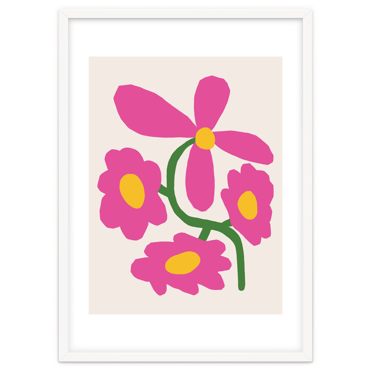 Pink Retro Cut Out Flower
