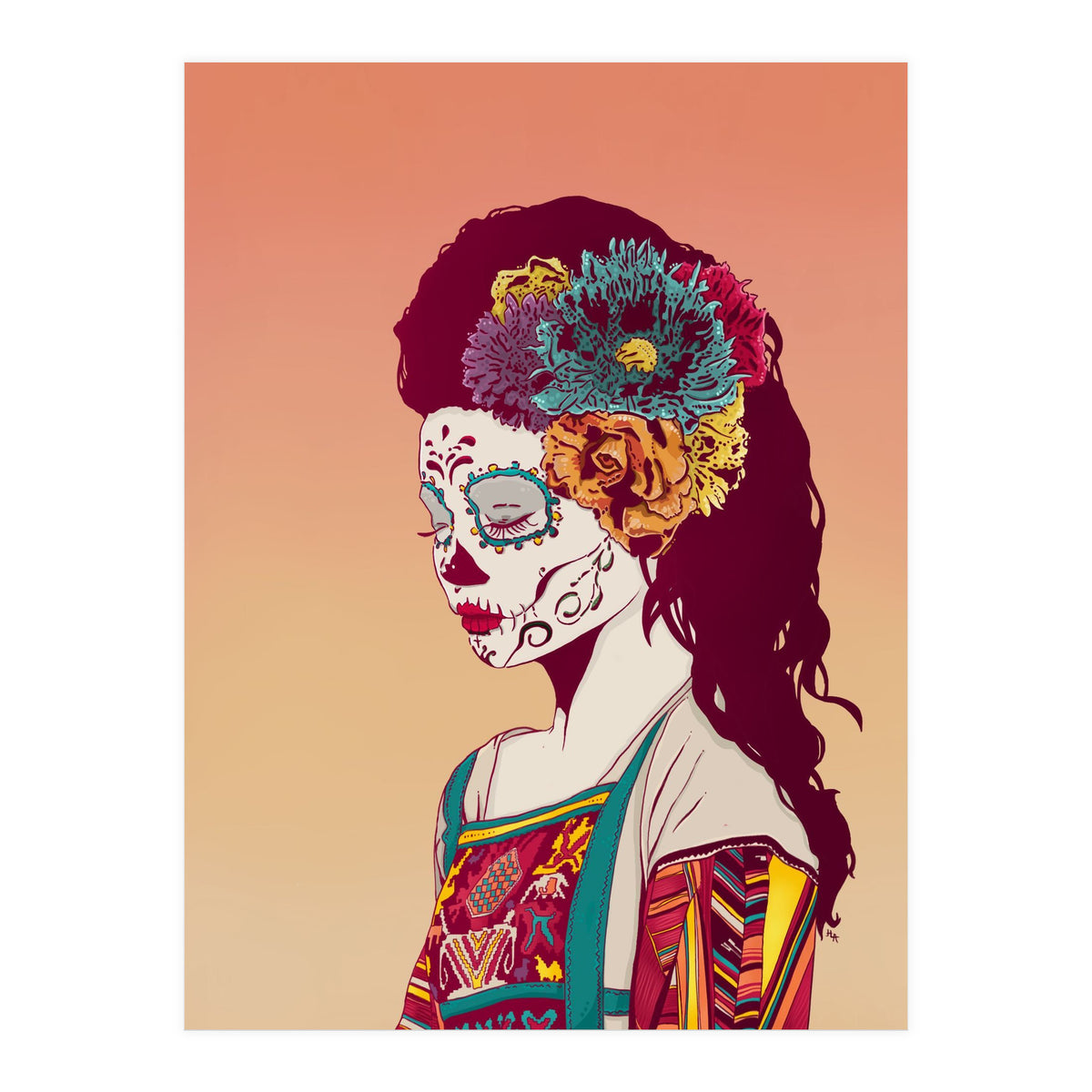 Mexican Skull Lady (Print Only)