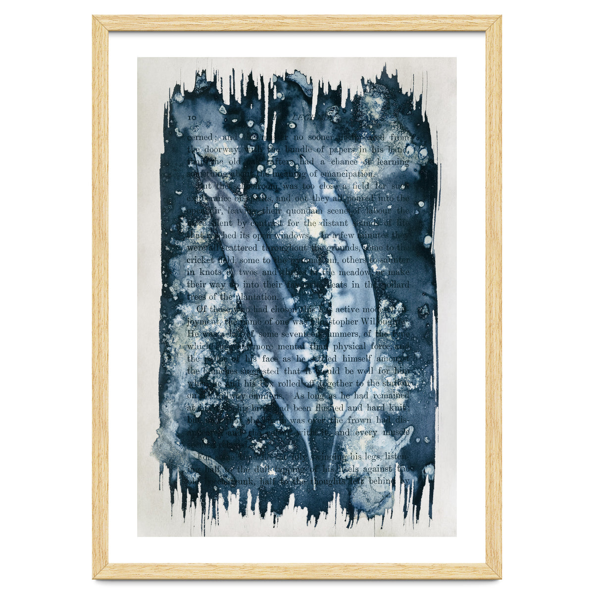 Indigo Blue Botanical Leaves No. 2