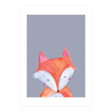 Woodland Fox On Grey (Print Only) thumbnail