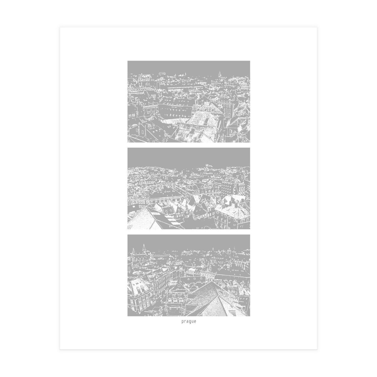 Prague print in grey  (Print Only)