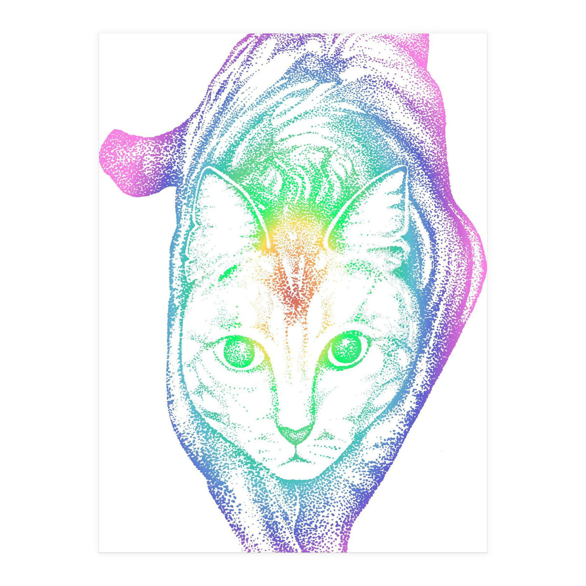 Rainbow Pastel Cat (Print Only)