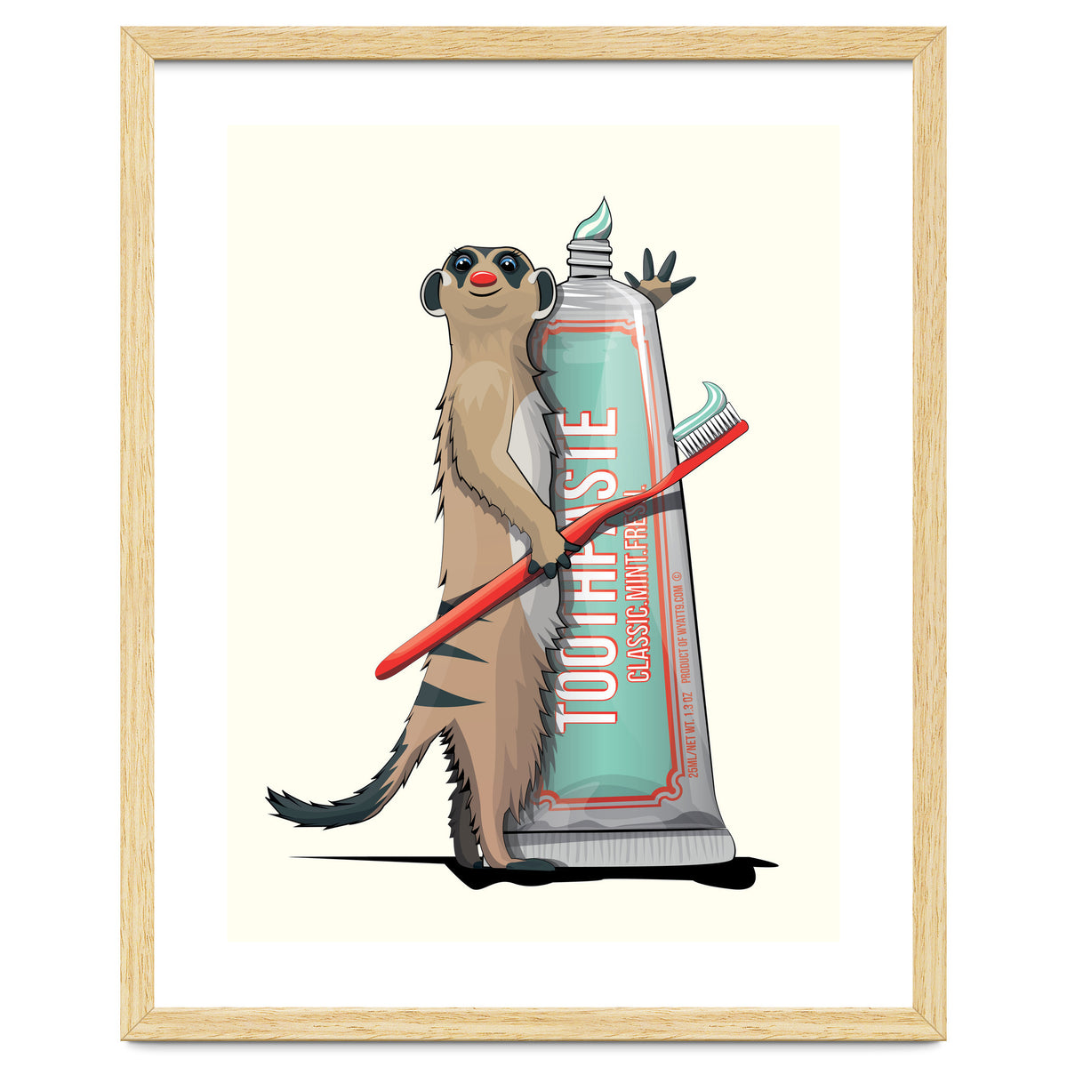 Meerkat Brushing Teeth, Funny Bathroom Humour