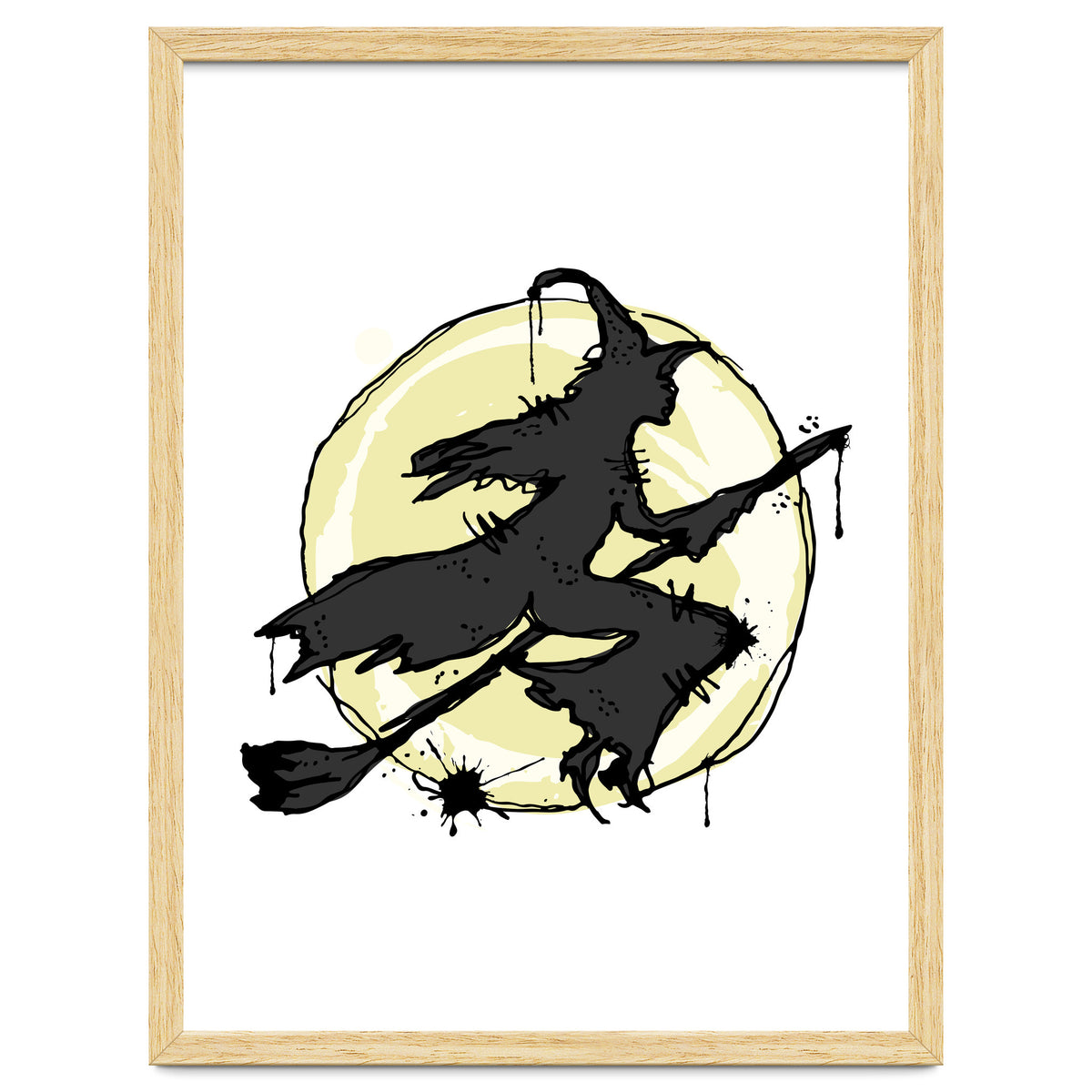 Witch on her broom sketch