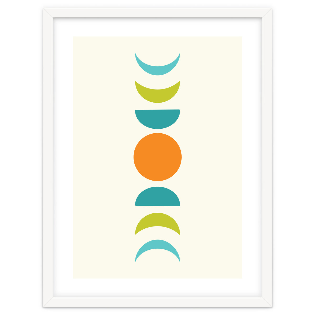 Abstract Moons Teal and Orange