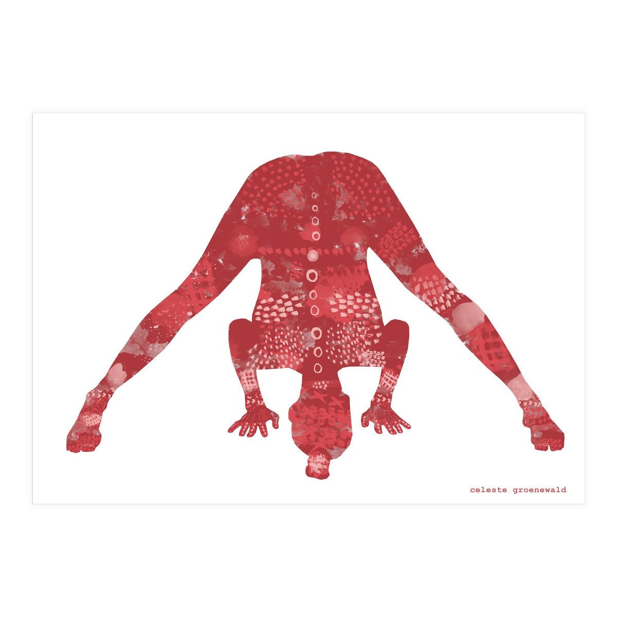 Prasarita Padottanasana in Red (Print Only)