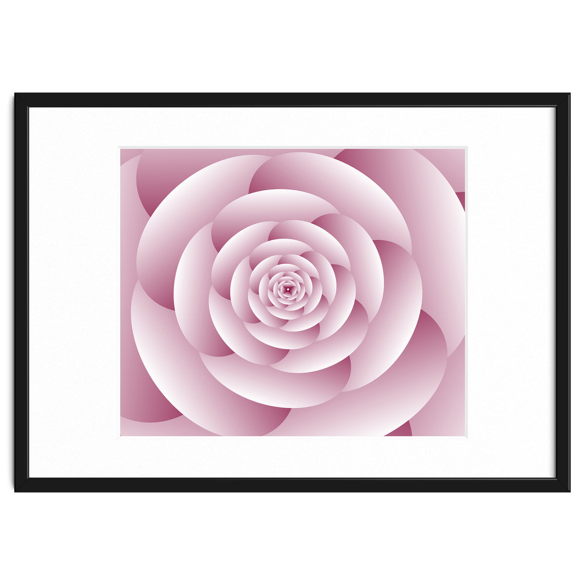 Abstract Rose Spiral 3D Art