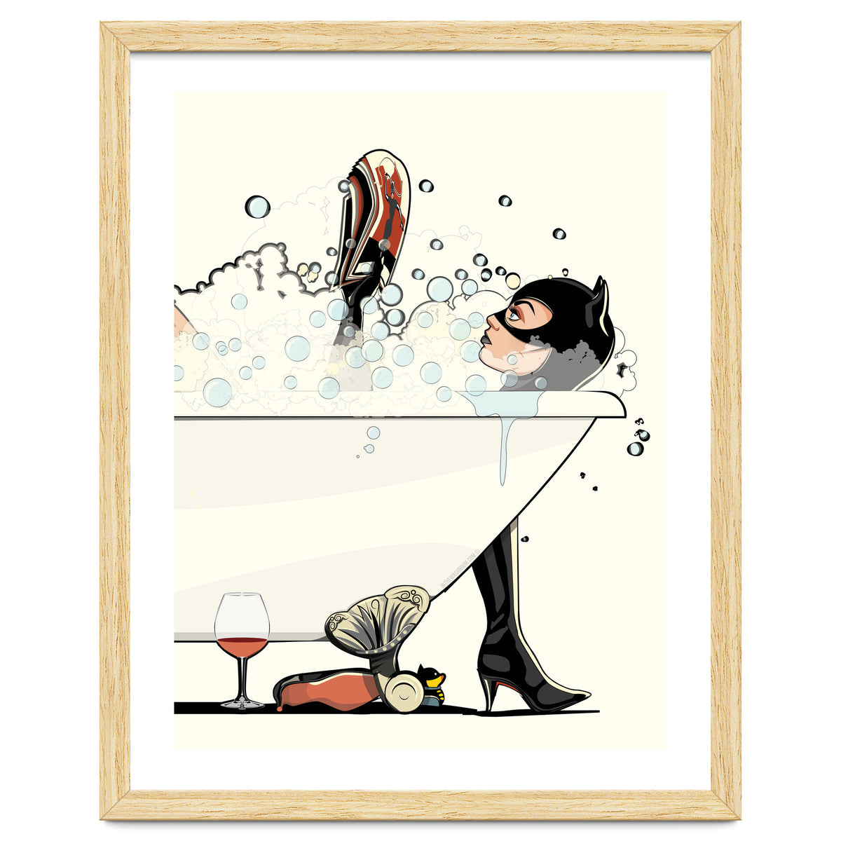 Catwoman in the Bath, funny Bathroom Humour