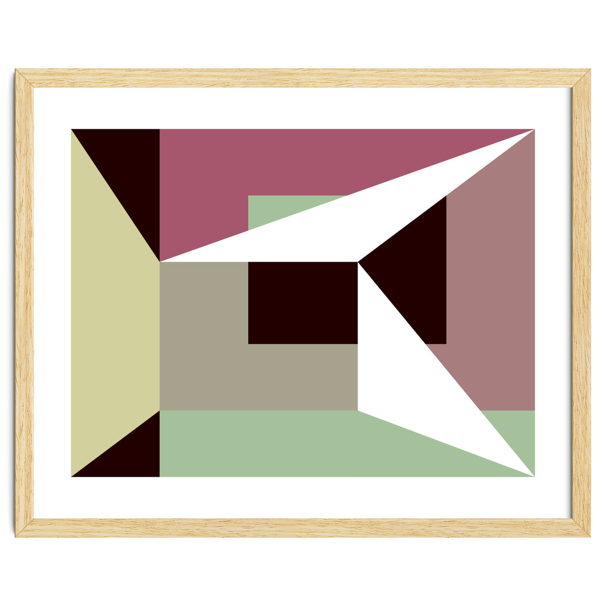 Geometric Shapes No. 26 - green & purple