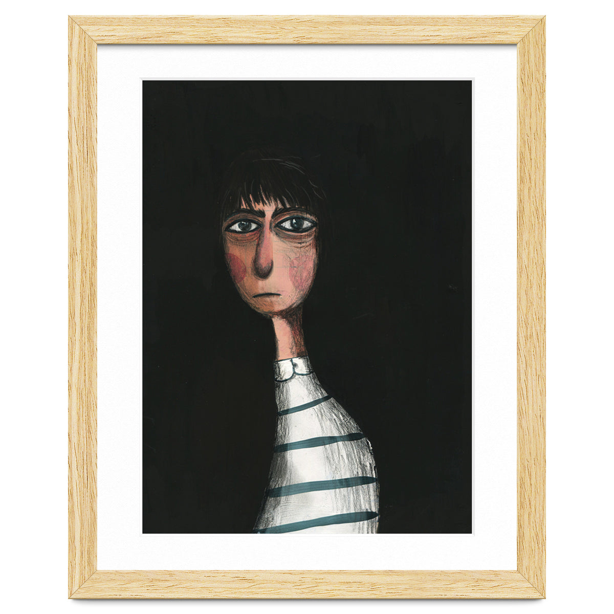 Seated Woman In Stripes