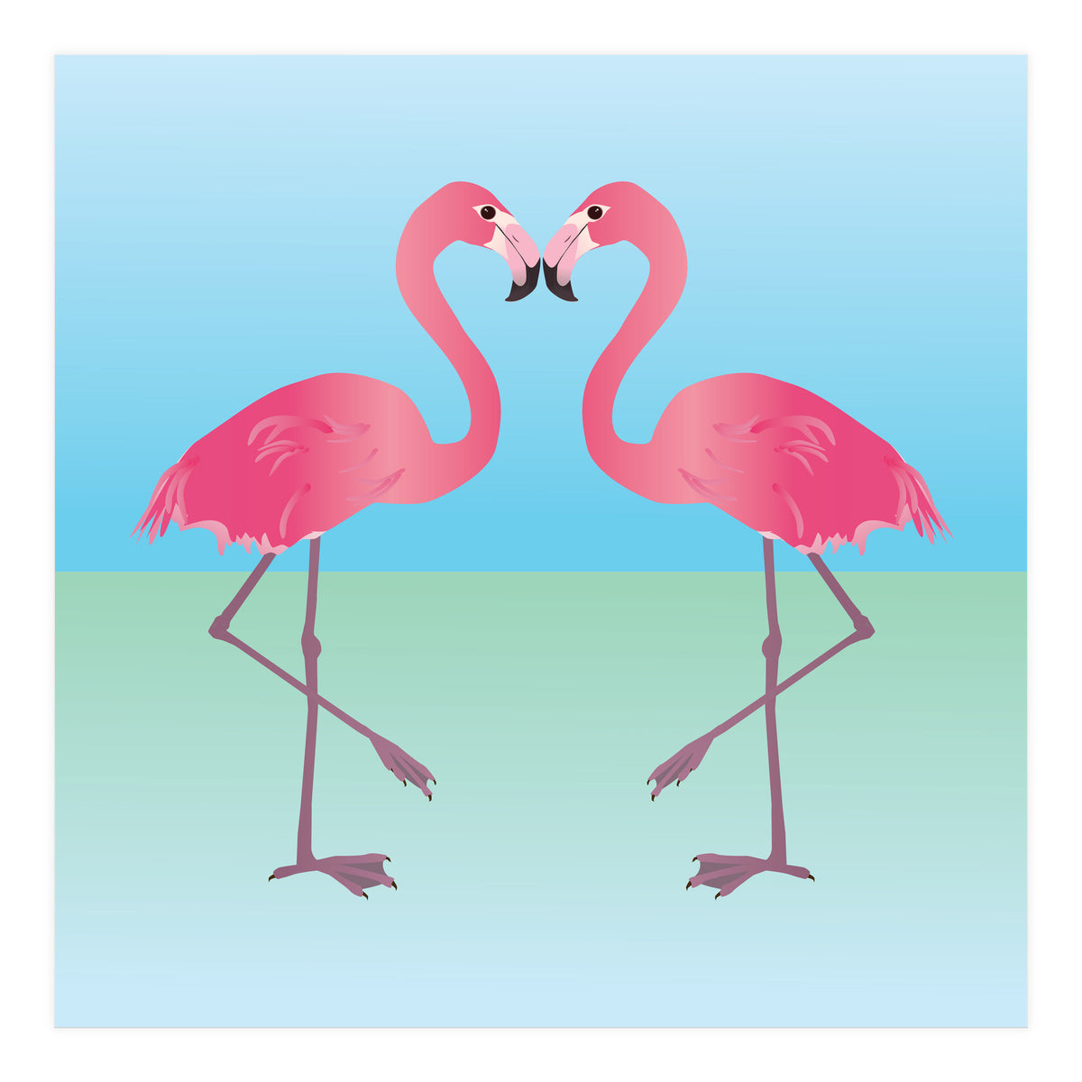 Two Pink flamingo's (Print Only)