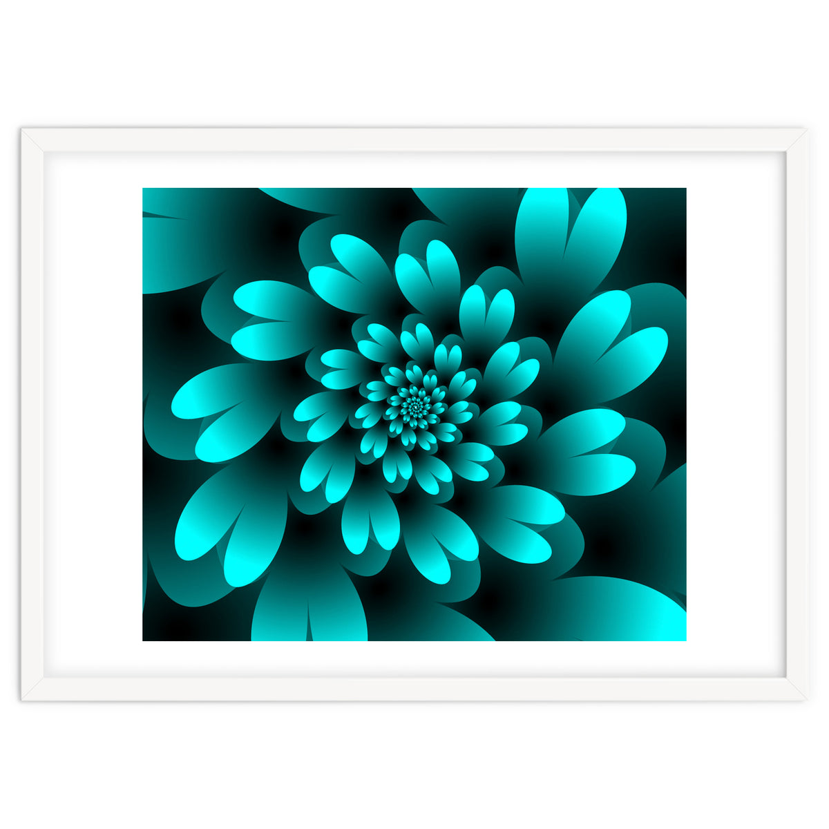 Turquoise Floral Satin Art
