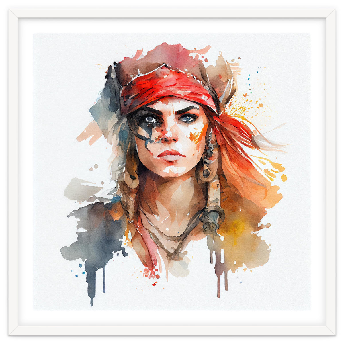 Watercolor Pirate Woman #3