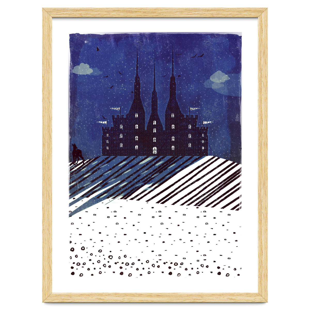 Castle on the hill at night