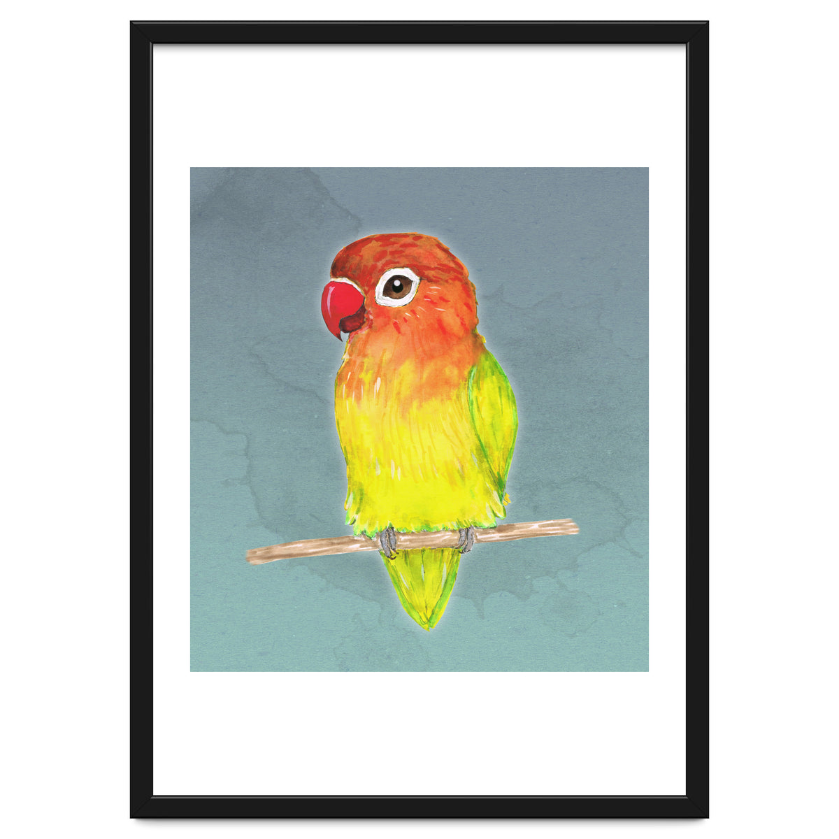 Cute yellow Fischer's lovebird