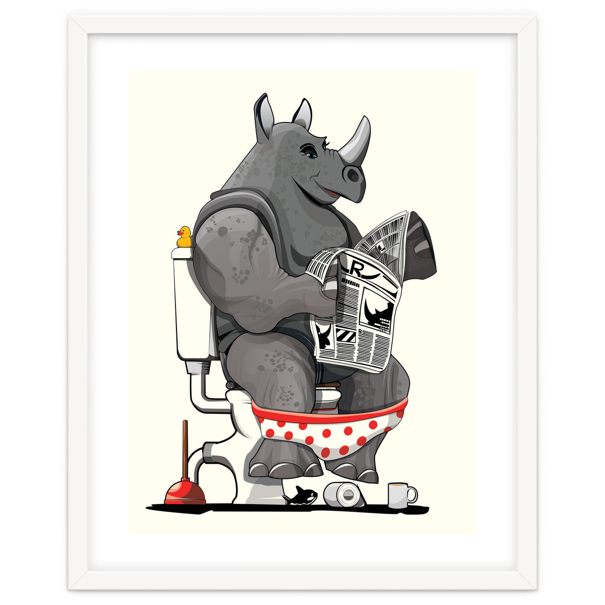 Rhinoceros on the Toilet, Funny Bathroom Humour