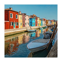 Boats In Venice Colorful Italy (Print Only)
