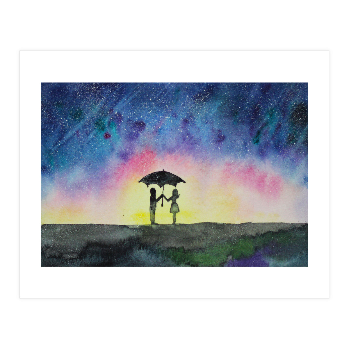 Under the star rain || watercolor (Print Only)
