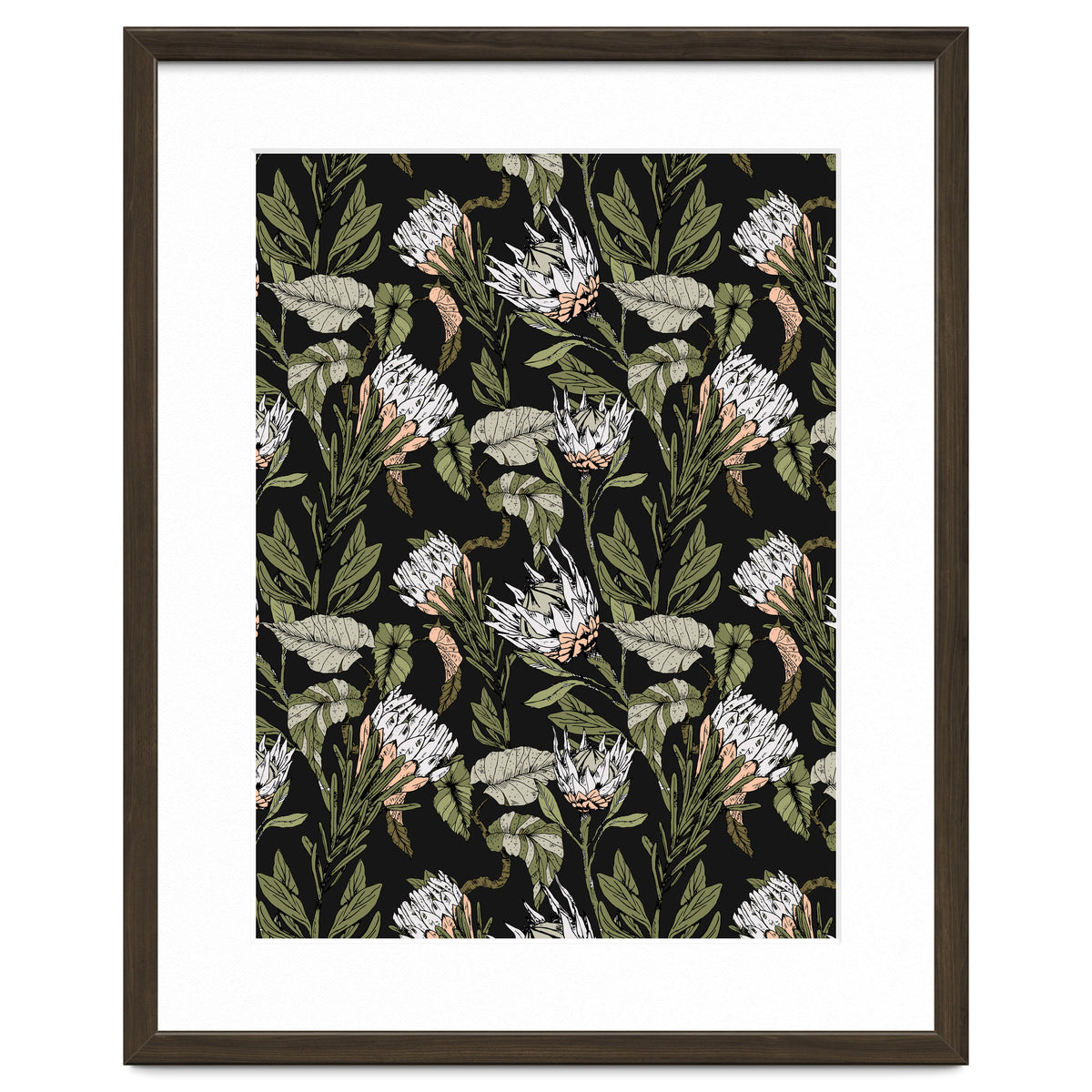 Dark pattern botanical boho