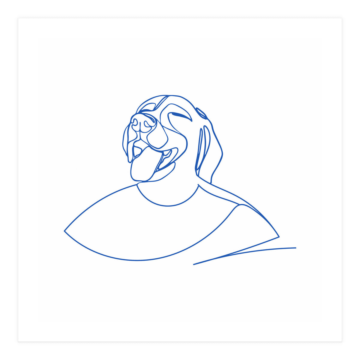 One Line Art Female Dog  (Print Only)