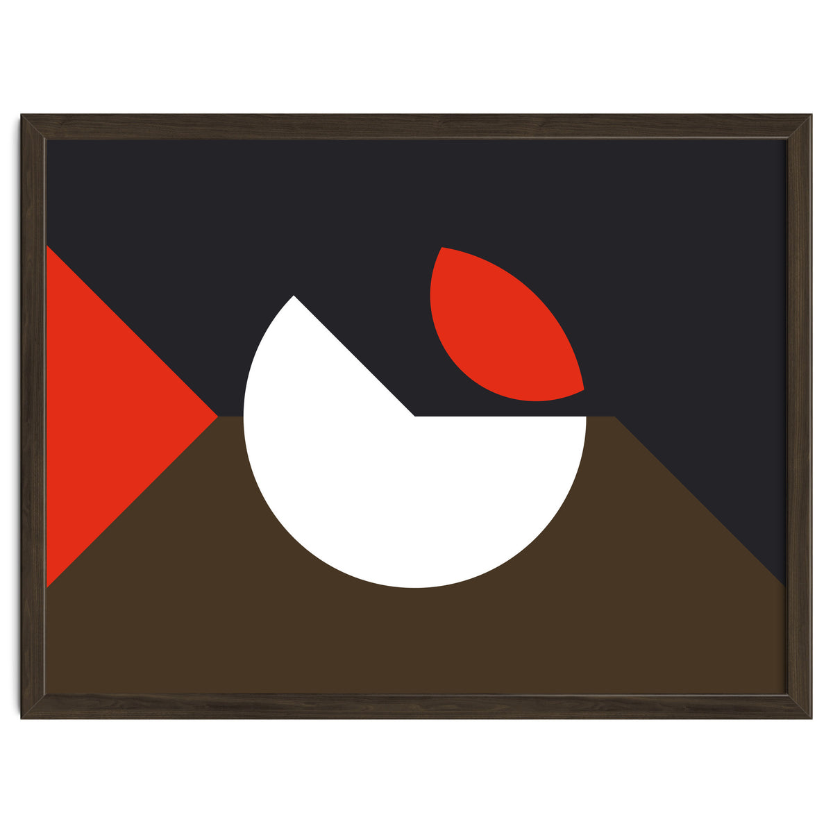 Geometric Shapes No. 10 - brown, dark blue & red