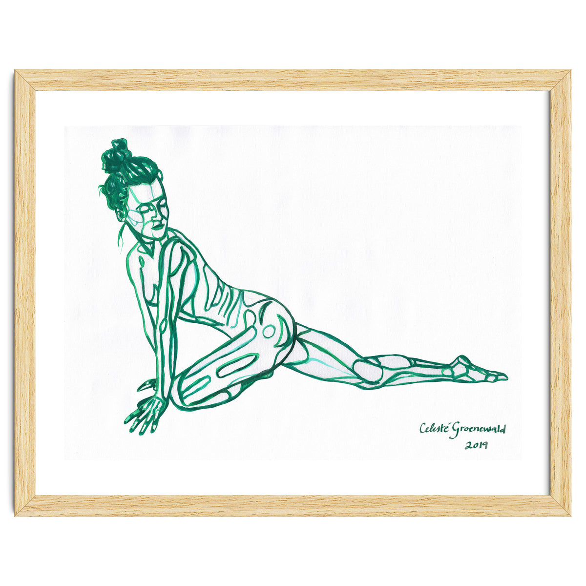 Pigeon Pose in Green