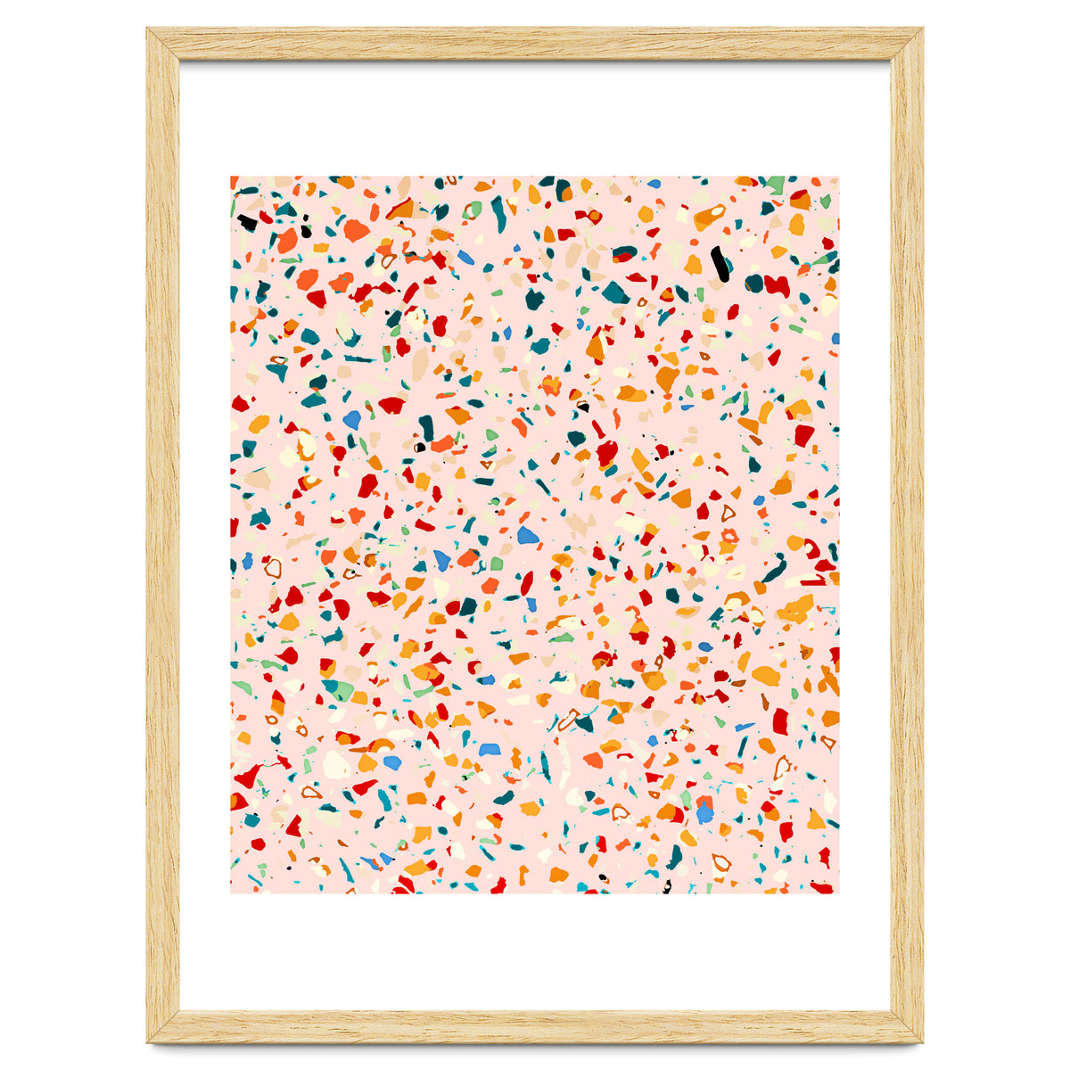 Blush Terrazzo | Pink Eclectic Speckles | Abstract Confetti Painting | Chic Bohemian Illustration