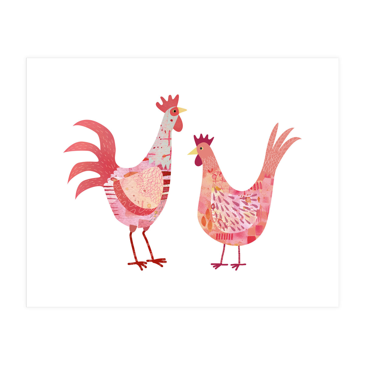 Hen And Cockerel (Print Only)
