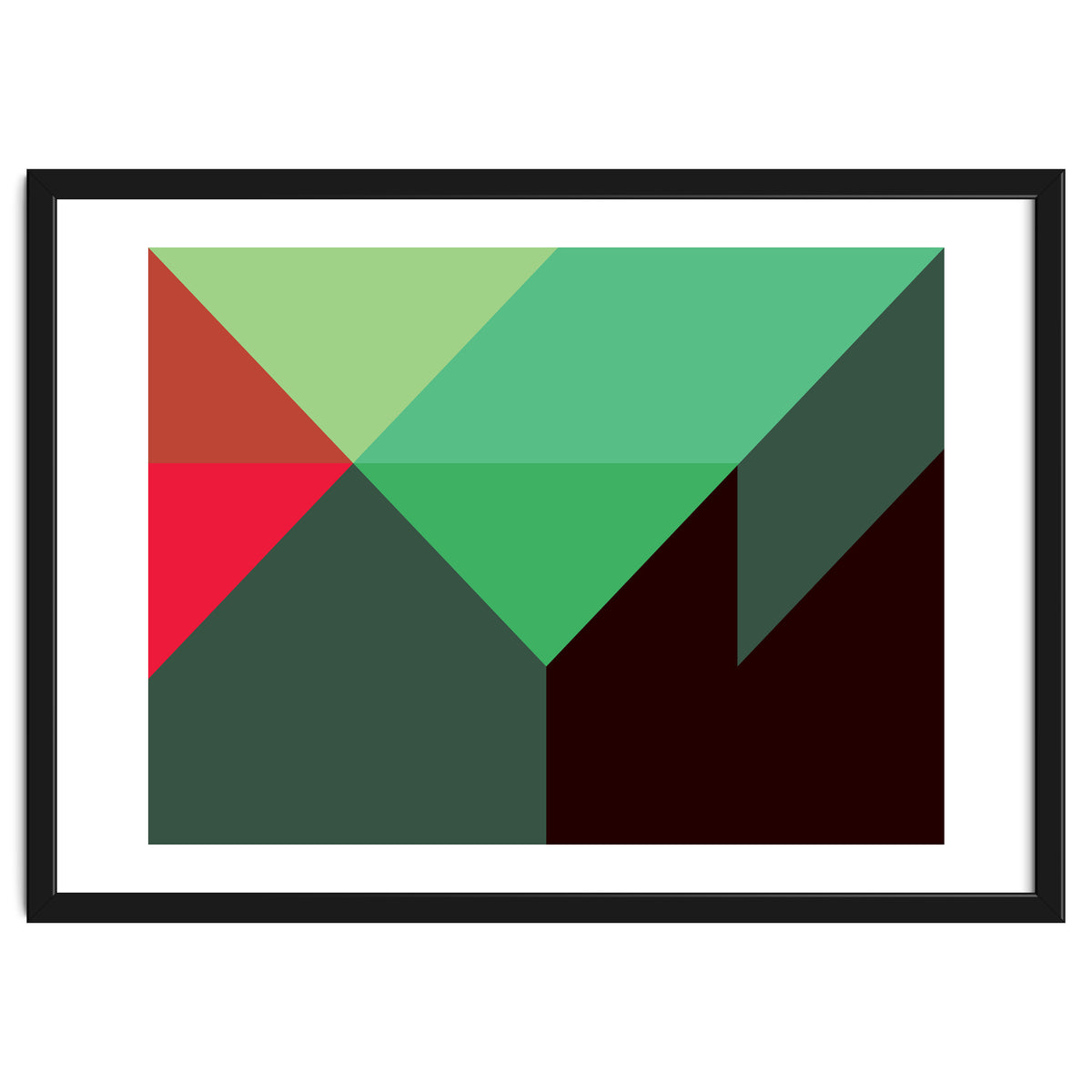 Geometric Shapes No. 30 - red, green & black