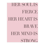 Fierce, Brave, Strong Female Empowerment Quote Pink (Print Only) thumbnail