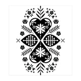 Scandinavian Folk Pattern Monochrome (Print Only) thumbnail