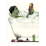 The Incredible Hulk in the Bath, funny Bathroom Humour (Print Only) thumbnail