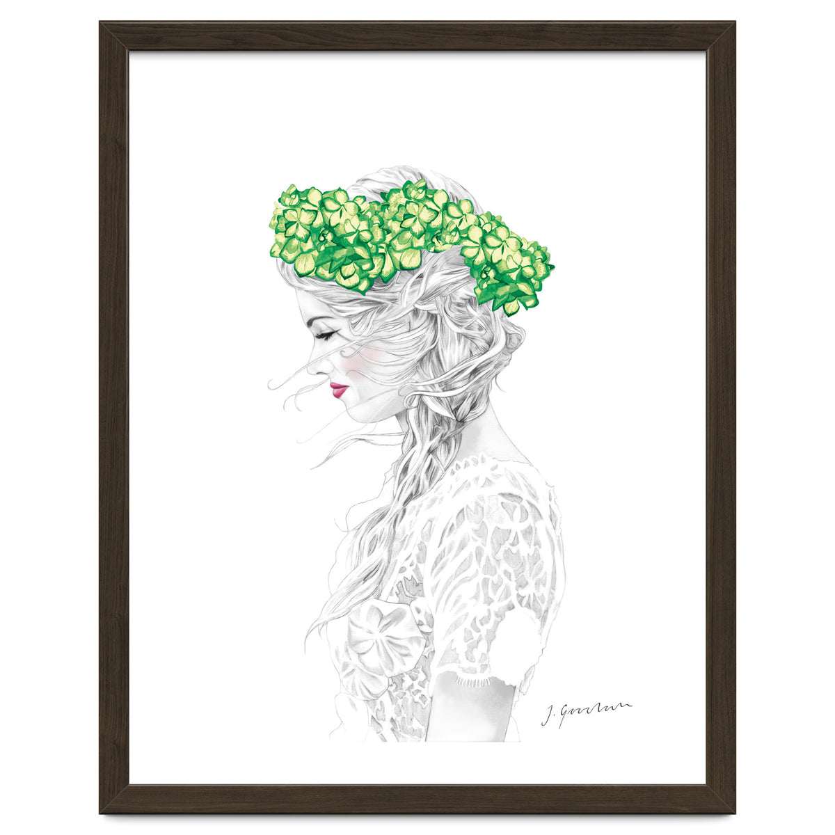 Green Hydrangea Girl