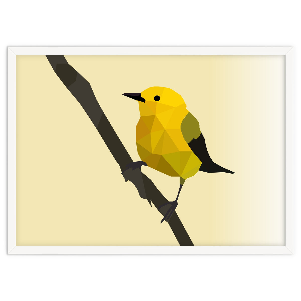 Prothonotary Warbler Low Poly Art