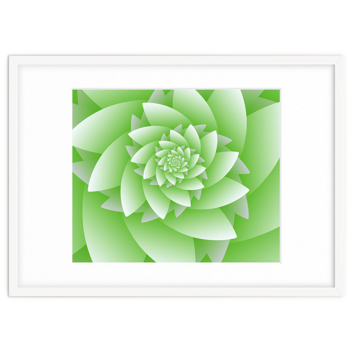 Abstract Green Floral Optical Illusions Art