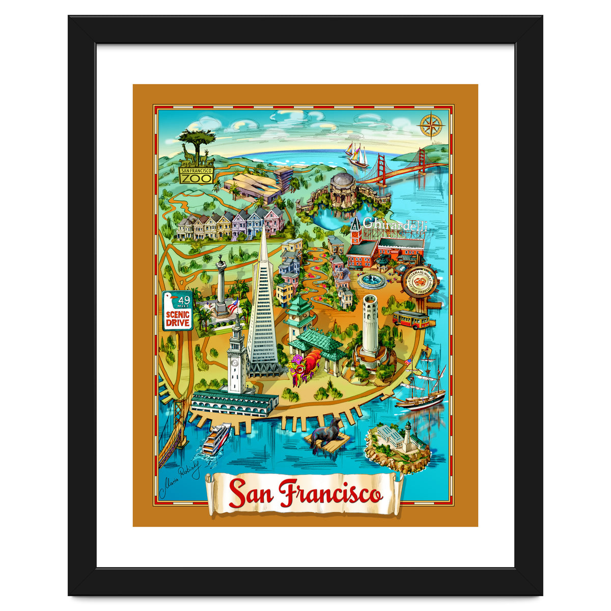 San Francisco Map Illustration