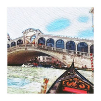 Lovely Gondola Ride Venetian Bridge (Print Only)